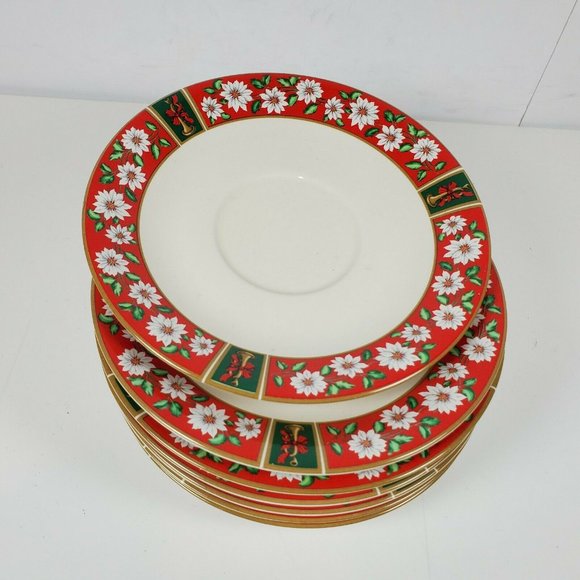 Charlton Hall Christmas 7 seven saucers - Picture 1 of 5